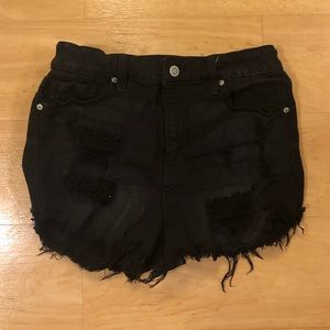 Eunina black high rise cut off shortie